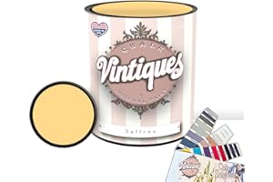 Vintiques Chalk & Mineral Paint plus color card, Matte Finish- Easy Application for DIY Projects - Furniture, Wood, Metal, Home Decor and More, Saffron, 32oz