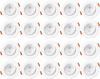 Vlio 5W Ultra Slim LED Downlights 460lm 6000K IP44 24mm Recessed 20 Pack