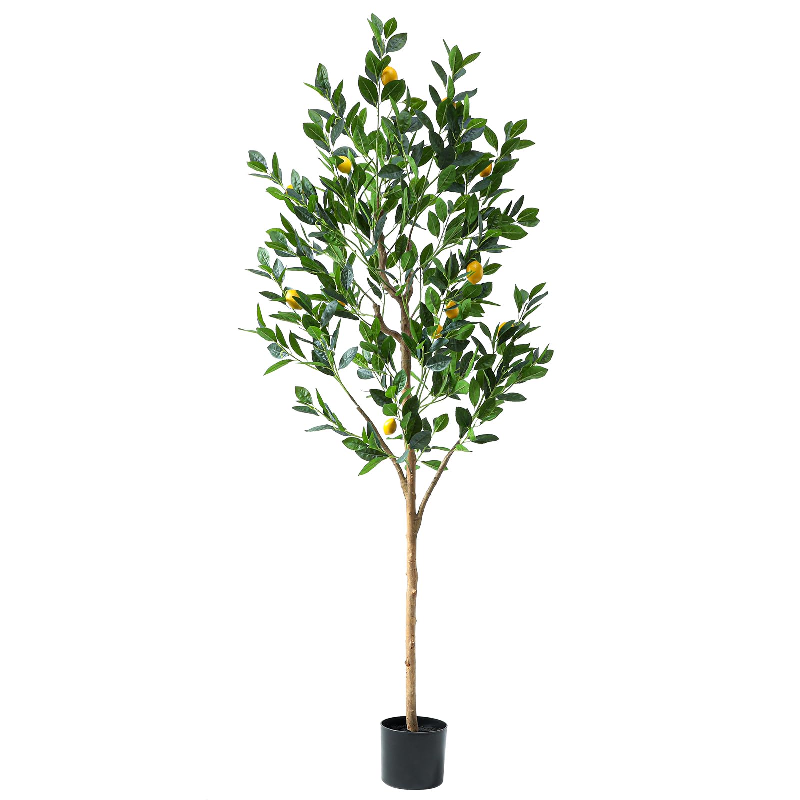 Photo 1 of Nafresh Tall Artificial LemonTree 6ft(72in), Faux Lemon Tree with Realistic Smooth and Shiny Leaves and Big Fruits? Fake Trees Indoor Outdoor for Home Office Living Room Bedroom Foyer Porch Decor.