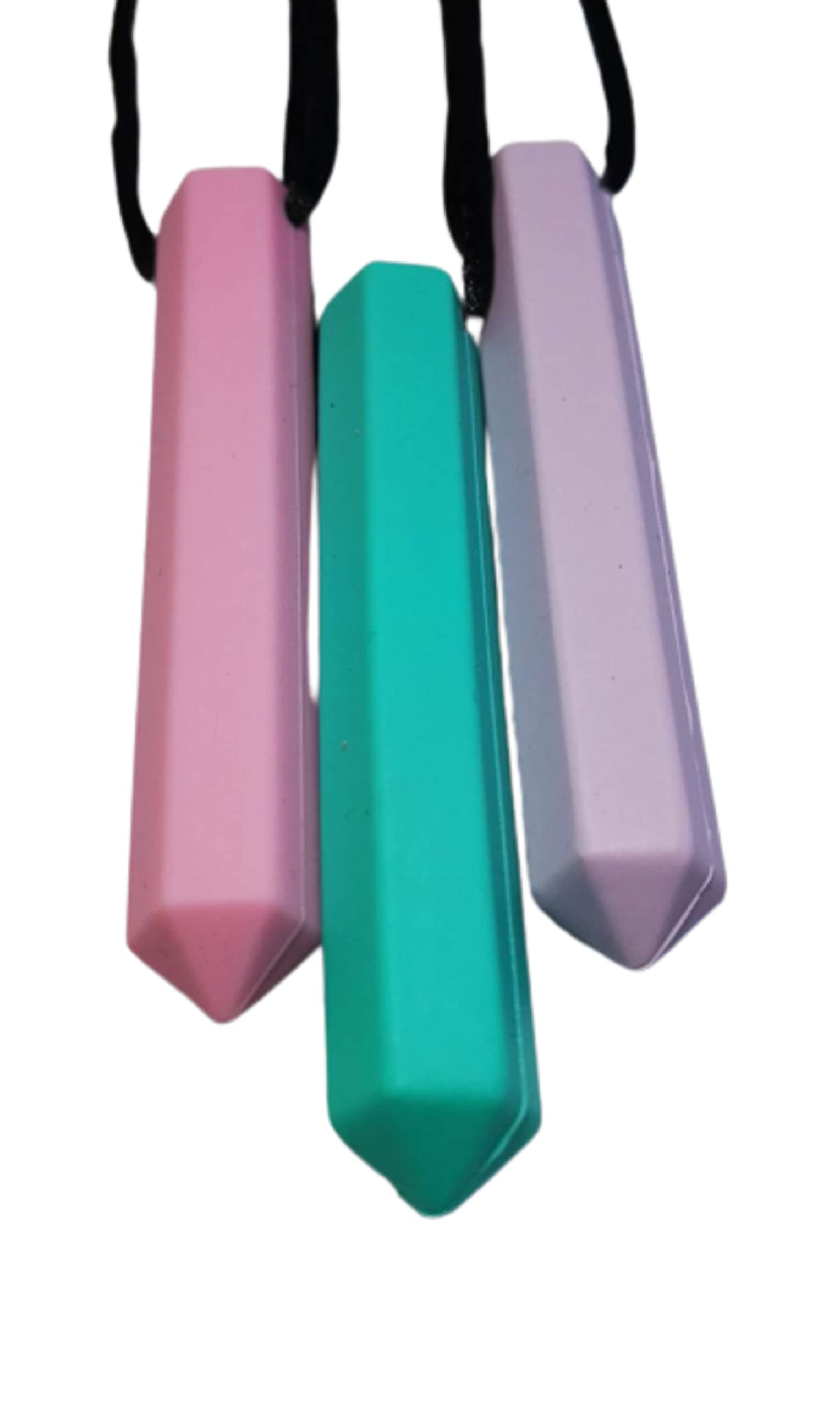 Sensory Chew Necklace Chewelry for Kids, Teens or Adults with Autism ADHD Who Need to Stim Chew Bite or Fidget Chewy Aids Help Concentration Biting 3 Pack PTL