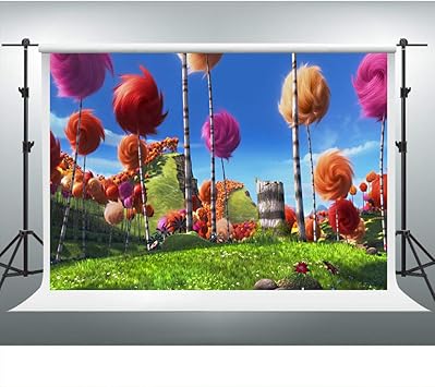 Colorful Forest Lorax Movie Scene Backdrop Dr Seuss Day Party Colorful Forest Lorax Movie Scene Backdrop Dr Seuss Day Party