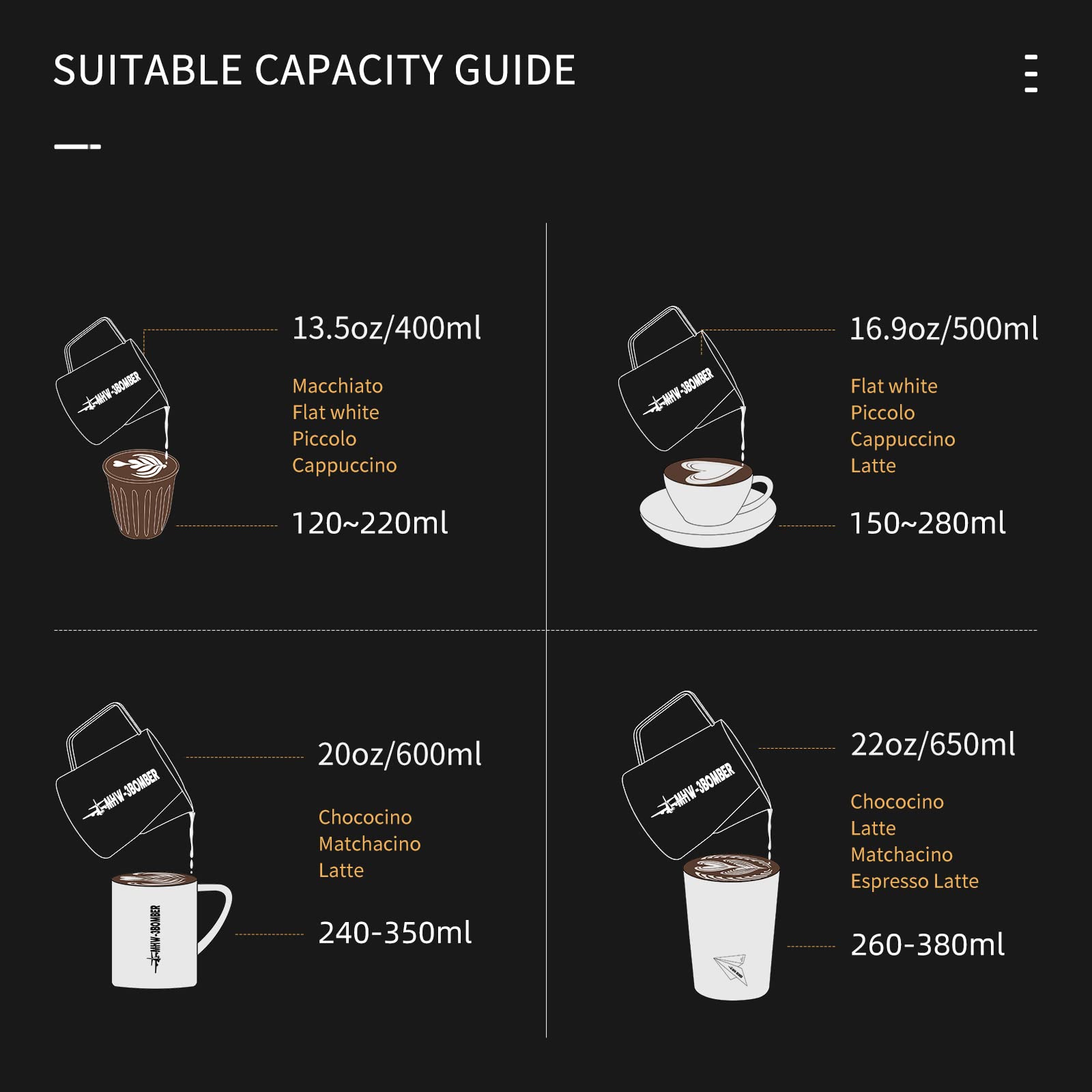 MHW-3BOMBER Espresso Milk Frothing Pitcher Steaming