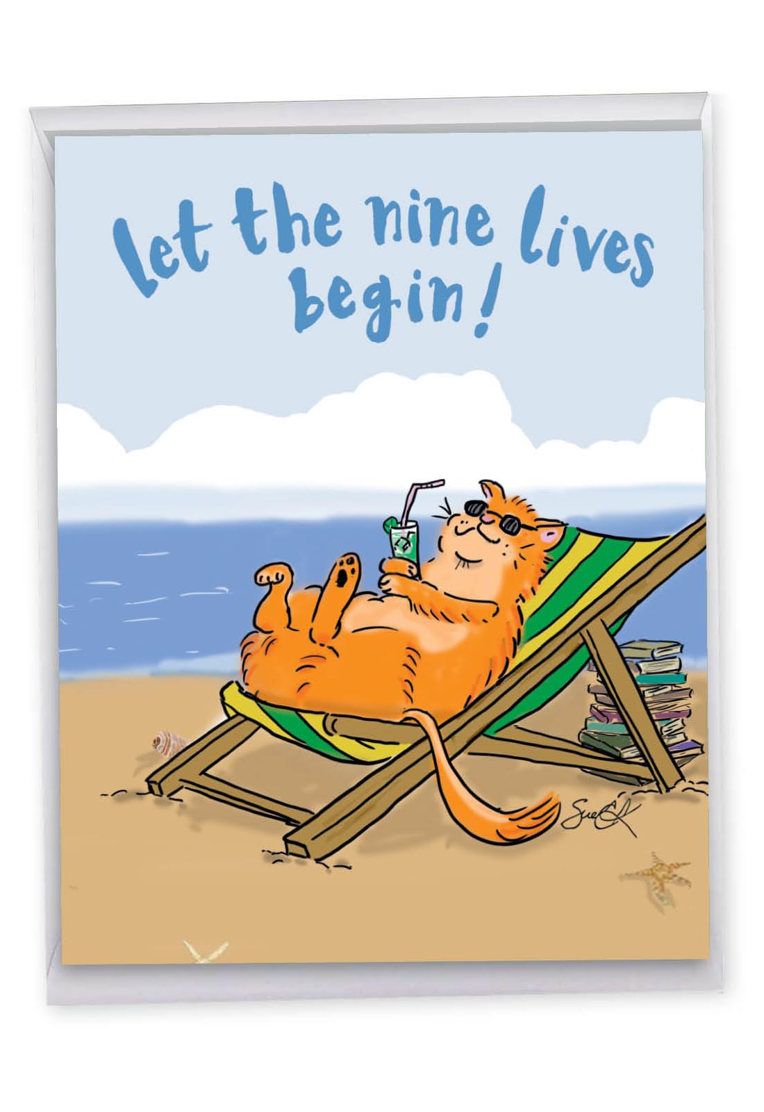 NobleWorks - Cat Retirement - Cute Happy Retirement Notecard for Coworker, Boss - Retirement Card with Envelope (Big 8.5 x 11 Inch) J7310RTG-US