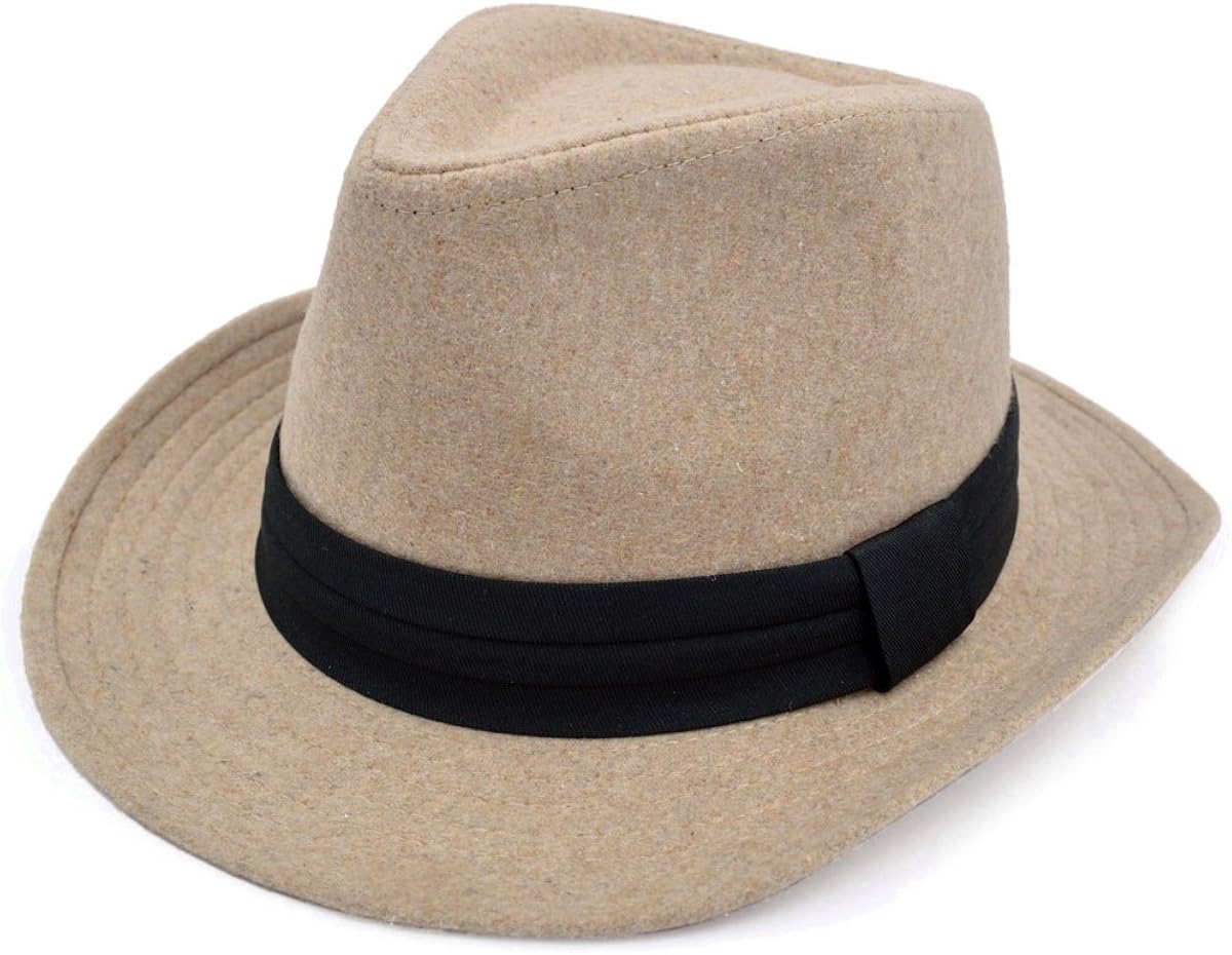 beige felt hat