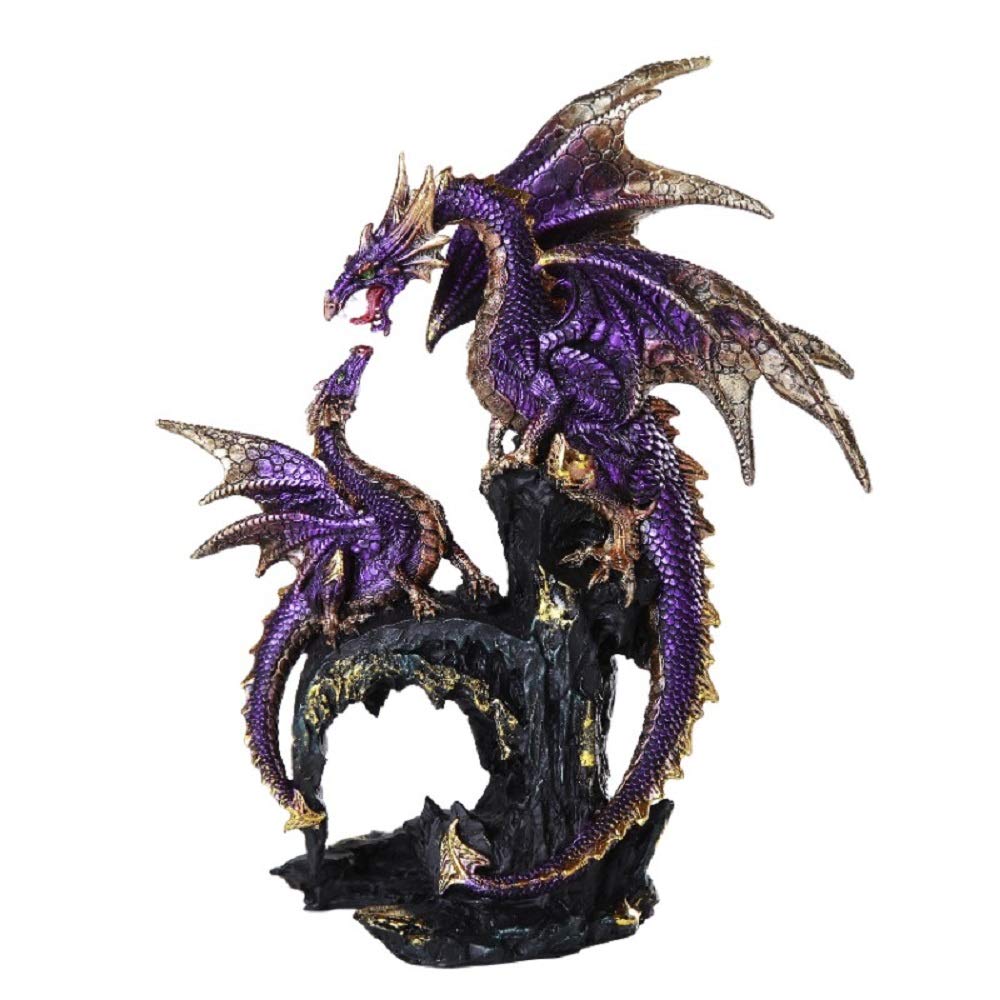 Photo 1 of ***MINOR DAMAGES ON ITEM**
Pacific Giftware Royal Purple Dragon Family Collectible Figurine 9 Inch Tall