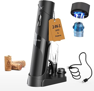 CIRCLE JOY 7-in-1 Electric Wine Opener Set USB-C Rechargeable with Pump Foil
