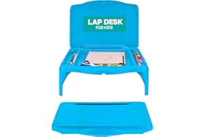 MAVO CRAFT MAVOCRAFT Foldable Lap Desk for Kids with Storage - Portable Laptop Table for Kids & Adults - Breakfast in Bed, Serving Tray, Car Desk & Gaming (Blue)