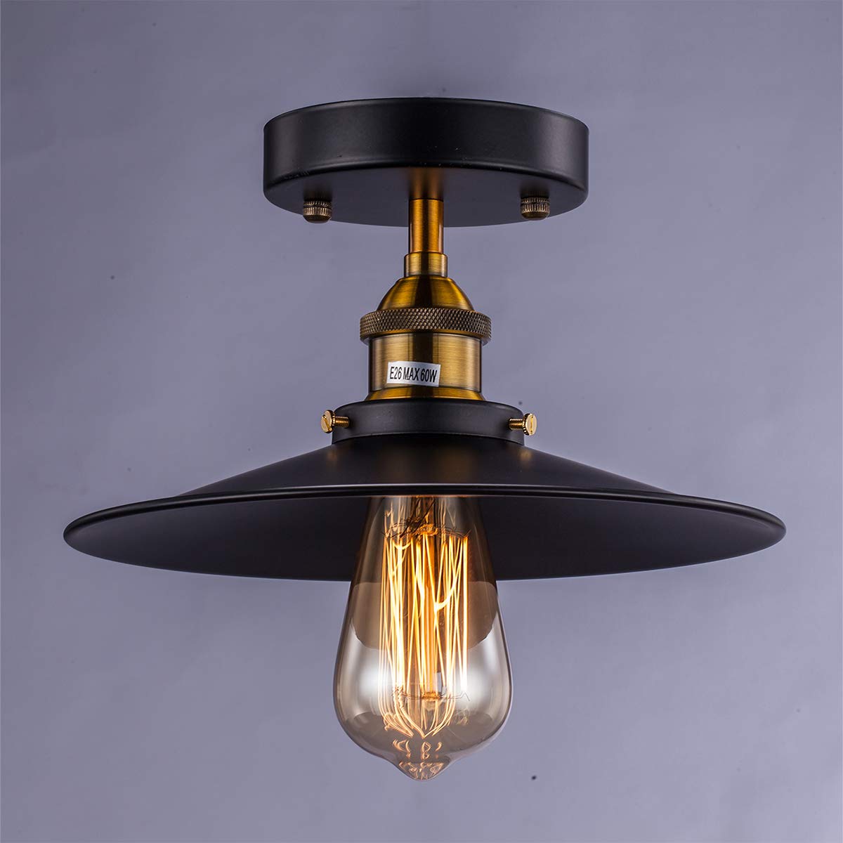 Licperron Vintage Ceiling Light, Edison Flush Mounted Retro Style E27 Industrial Ceiling Light Fixture 1 Pack โ image 1