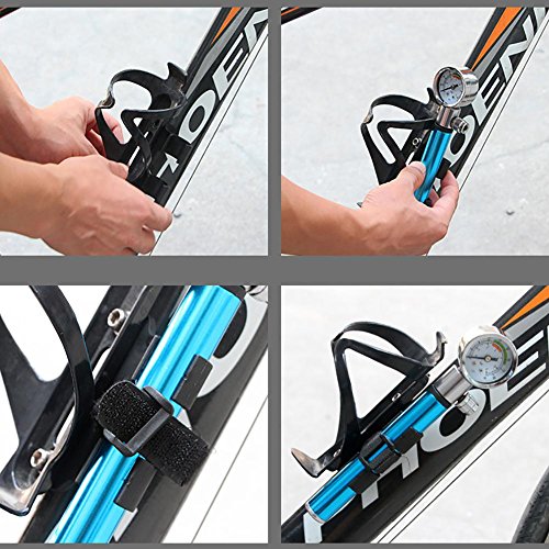 image for Aolvo Mini Bike Pump with Tire Pressure Gauge, Presta Schrader Univers