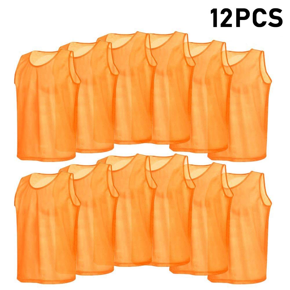 VGEBY 12pcs Adult Sports Vest Jerseys Sports Chasuble Training Tracksuit Breathable Mesh for Football Hockey Basketball