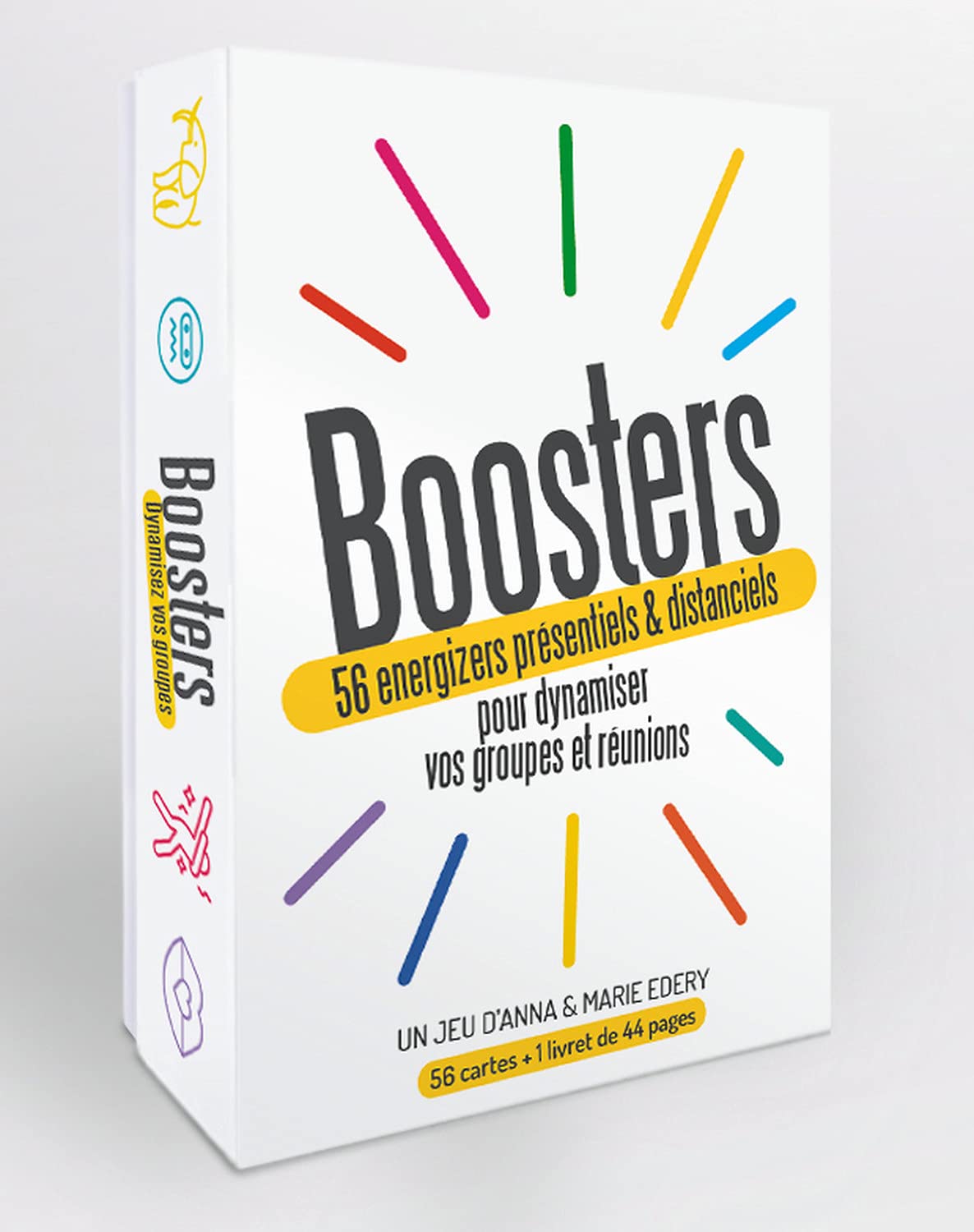 Boosters - 56 energizers présentiels & distanciels pour dynamiser vos groupes et réunions - Coffret: 56 bonnes idées pour dynamiser vos réunions et formations.