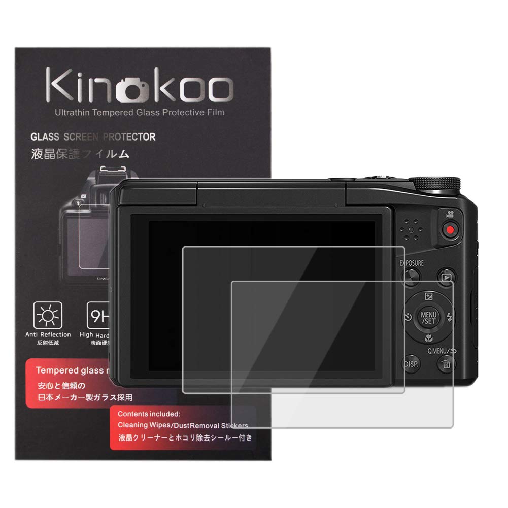 kinokoo Tempered Glass Film for Panasonic FX700 ZS50 TZ70 FZ47 G5 ZS45 TZ57 TX1 Crystal Clear Film Panasonic FX700/ZS50/TZ70/FZ47/G5/ZS45/TZ57/TX1 Screen Protector Bubble-free/Anti-scratch(2 pack)