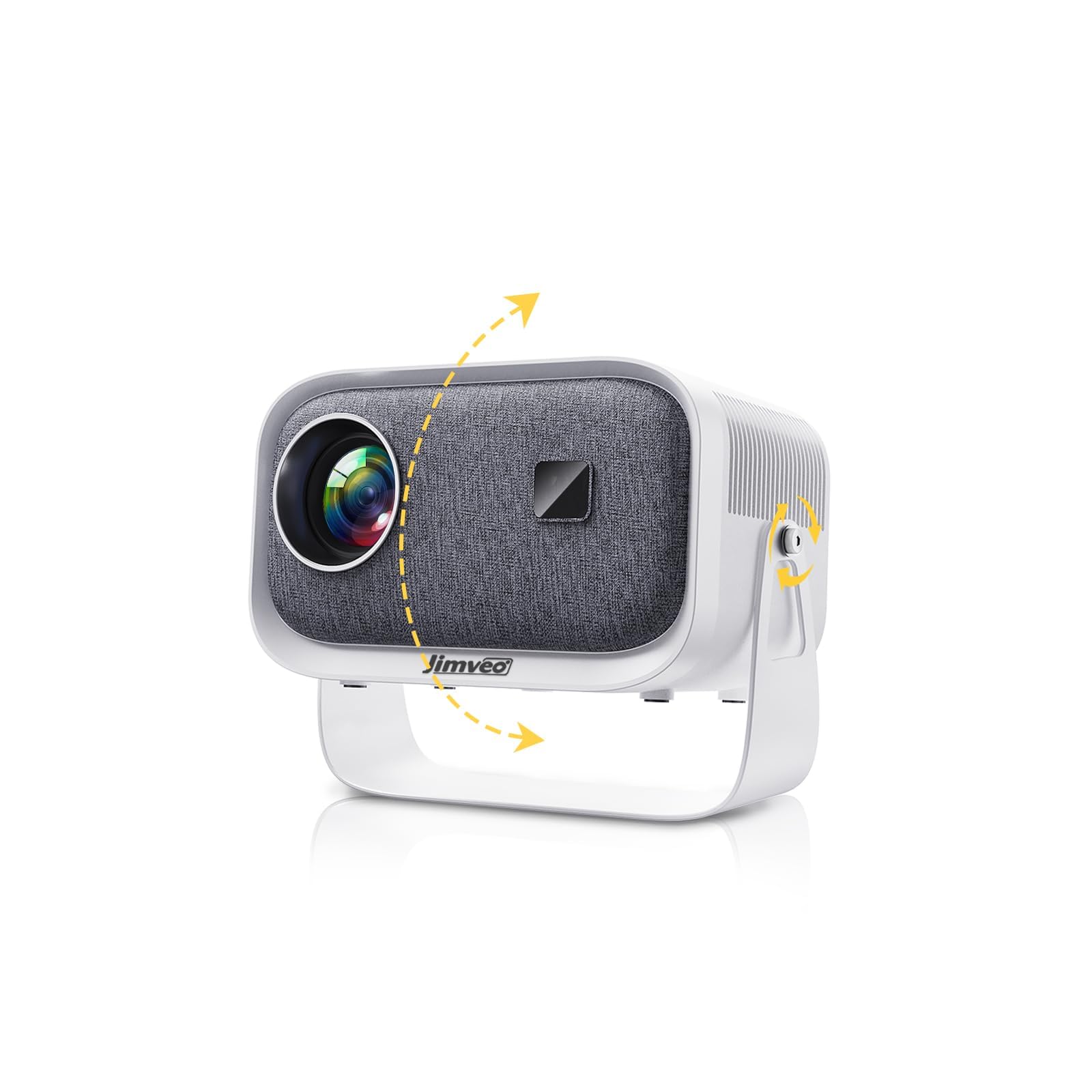 【360°回転可能】Jimveo プロジェクター 天井投影 家庭用 小型 25000lm 1080P WIFI6 500ANSI 電動フォーカス 自動台形補正 双方向Bluetooth5.3 4K対応 ホームシアター 操作簡単 ズーム機能 天井吊り可 300"大画面 防塵 スマホ/タブレット/PC/Switch/PS機/DVDプレイヤー接続可 HDMI USB入力 E18(ホワイト)商品画像