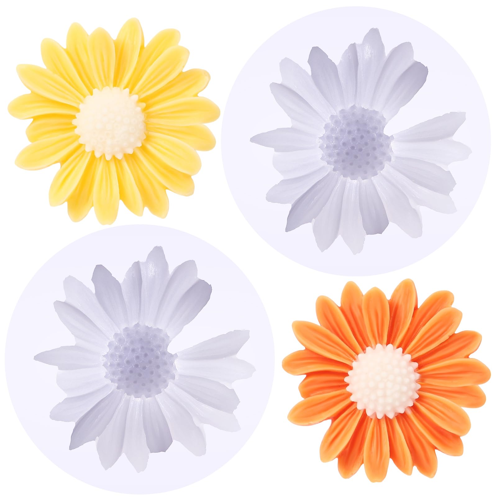 Photo 1 of 2 PCS Daisy Flower Silicone Molds, Chrysanthemum Resin Candle Molds, 3D Flower Fondant Mold for DIY Cake Chocolate Soap Wax Clay Craft Decoration (Daisy)