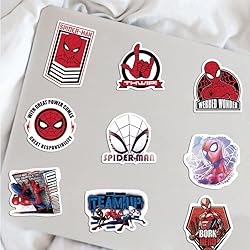 50pcs Spiderman Stickers for Kids, Cool Cartoon