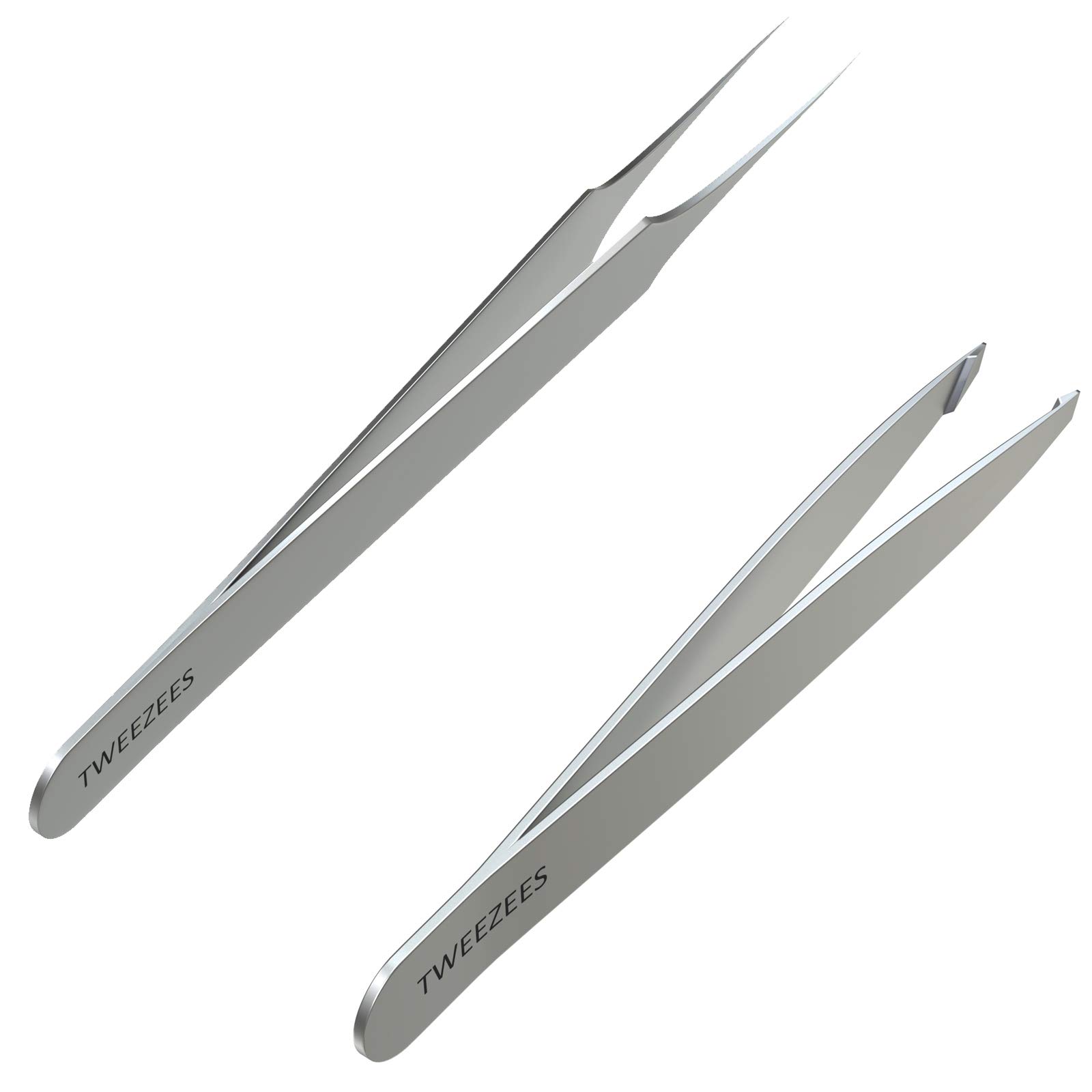 Precision Stainless Steel Tweezers Professional Slant Tip & Splinter