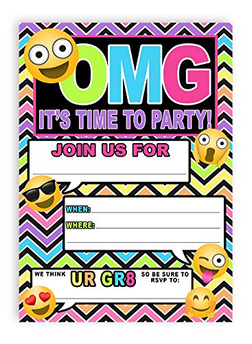 Emoji Rainbow Invitation Tween Teen Birthday Graduation Party