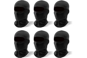 HOINY 6 Pack Ski Mask Balaclava for Men Women, Lightweight UV Protection, Summer Full Face Cover Outdoor Motorcycle