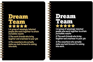 CFGBFDGH 2 Pcs Dream Team Definition Spiral Notebooks for Work, Team Gifts for Employees Colleague Work Bestie Friend, A5 Composition Notebook College Ruled, Notepads Lined Travel Planner Journal for Writing