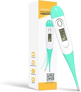 Rectal Thermometer Baby Thermometer for Rectal Temperature, Short and Flexible Tip with Fast Read Times and Large Digital Display