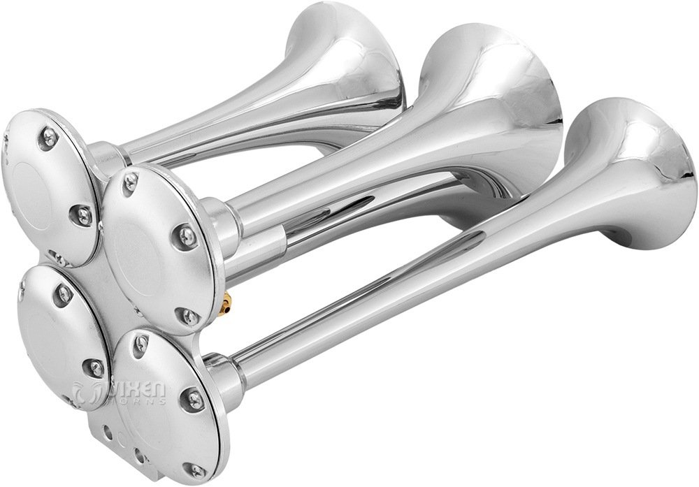 Exterior Accessories Vixen Horns Loud 149dB 4/Quad Black Trumpet Train