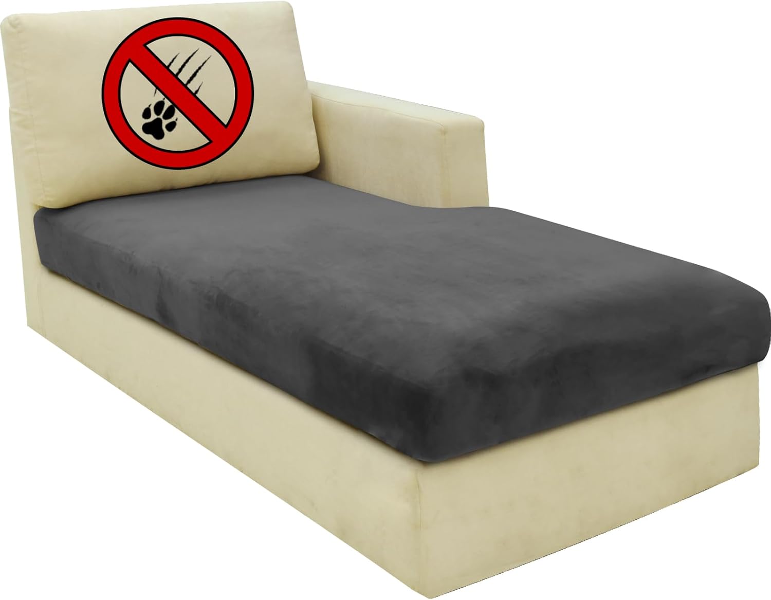 Slipcovers - MAXIJIN 1 Piece Velvet Chaise Cover Stretch Sectional Couch Covers for L Shaped Sofa Fitted Soft Chaise Lounge Cushion Cover Sofa Slipcover with Elastic Bottom (Chaise Cover, Gray)