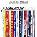 Medal Display + Fear No Distance + Medal Display Rack for 30+ Medals + for Marathon, Running, Race, Sports Medals - Silver