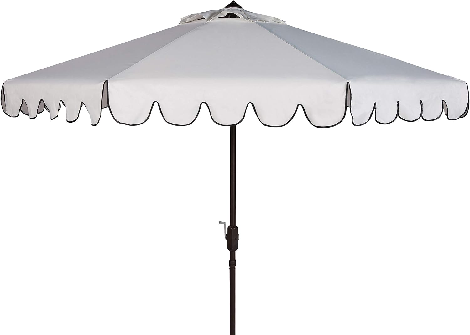 Amazon Com Safavieh Pat8010e Collection Venice White And Black Single Scallop 9ft Crank Outdoor Push Button Tilt Umbrella Garden Outdoor