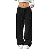 Women's Cable Knit Sweater Pants Fleece Lounge Joggers Long Harem Pants with Elastic Waist Drawstring 2025