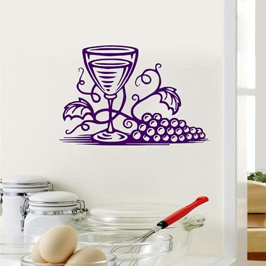 xingbuxin Patrón de Uvas Etiqueta de la Pared Copa de Vino Vinilo ...