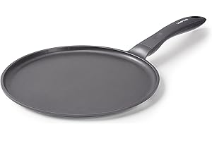 JEETEE Nonstick Crepe Pan, 11 Inch Titanium Pancake Pan, Healthy Non-Toxic Flat Tawa Dosa Tortilla Pan for All Stovetops Incl