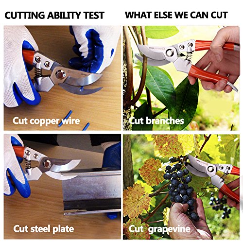 Garden Pruner, Lightdot Hardware, Stainless Steel Pruning Shears, Hand Pruner, Garden Clipper (Attached With A Pair Of Gloves) - Thumbnail 5