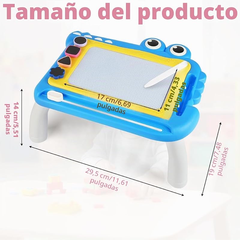 Pizarra Magnética Infantil, Almohadilla Borrable de Escritura Dibujo con 4 Patas Robustas y 1 Bolígrafo, Juguetes Educativos para Niños y Niñas 1 2 3 Regalos de Cumpleaños (Cocodrilo)