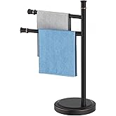 Kroias 16 Inch Oil Rubbed Bronze Stand Towel Bar FreeStanding Stainless Steel Hand Towel Holder for Bath, Towel Rack Towel Ring Hardware Accessories for Bathroom Kitchen Vanity Countertop