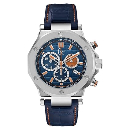 Guess Gc Collection Men's Guess Collection Men's Leather Blue Watch
