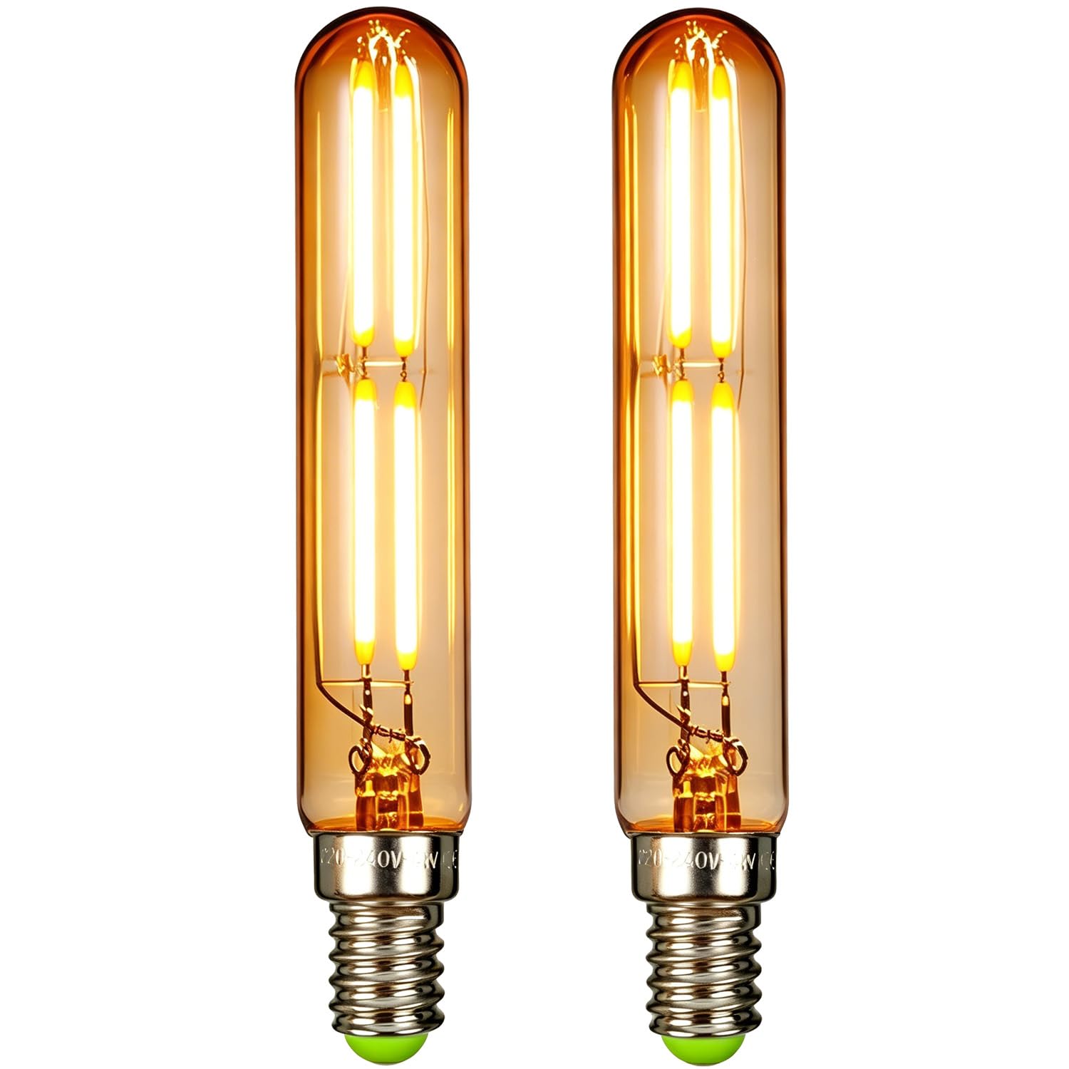 Tianfan 2-Pack Led Bulb 4W T20 Tubular Led Filament Bulb E14 Edison Small Base 2500K Warm White Edison Bulb