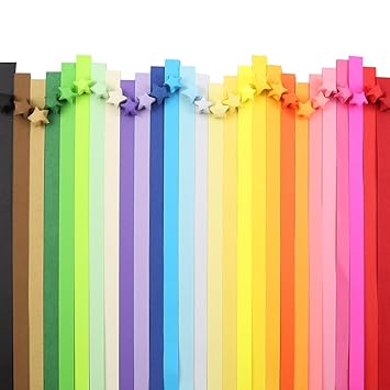 Caydo 1080 Sheets Double Sided Origami Stars Paper 27 Colors