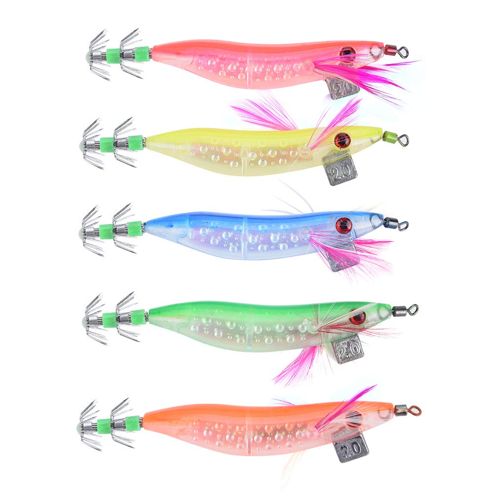 Artificial Lures, 5PCs 3D Lifelike Luminous Hard Fishing Lures for Saltwater Freshwater