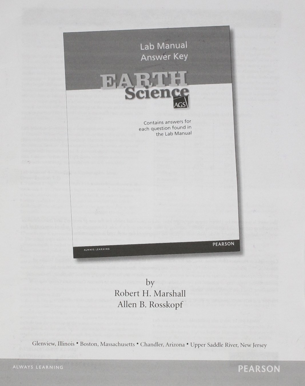 Ags Earth Science 2012 Lab Manual Answer Key Grade 6/12 Paperback – Import,  30 Apr 2012