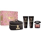 Versace Crystal Noir by Versace for Women - 4 Pc Gift Set 3oz EDP Spray, 3.4oz Body Lotion, 3.4oz Shower Gel, Beauty Case
