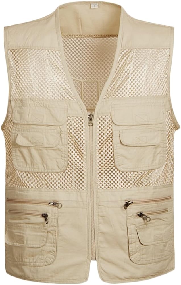 Gilet Homme Multi-poches HZQIFEI - Pour Pêche, Randonnée, Photographie - Sans Manches, Léger Et Respirant - Taille M à 3XL - 2