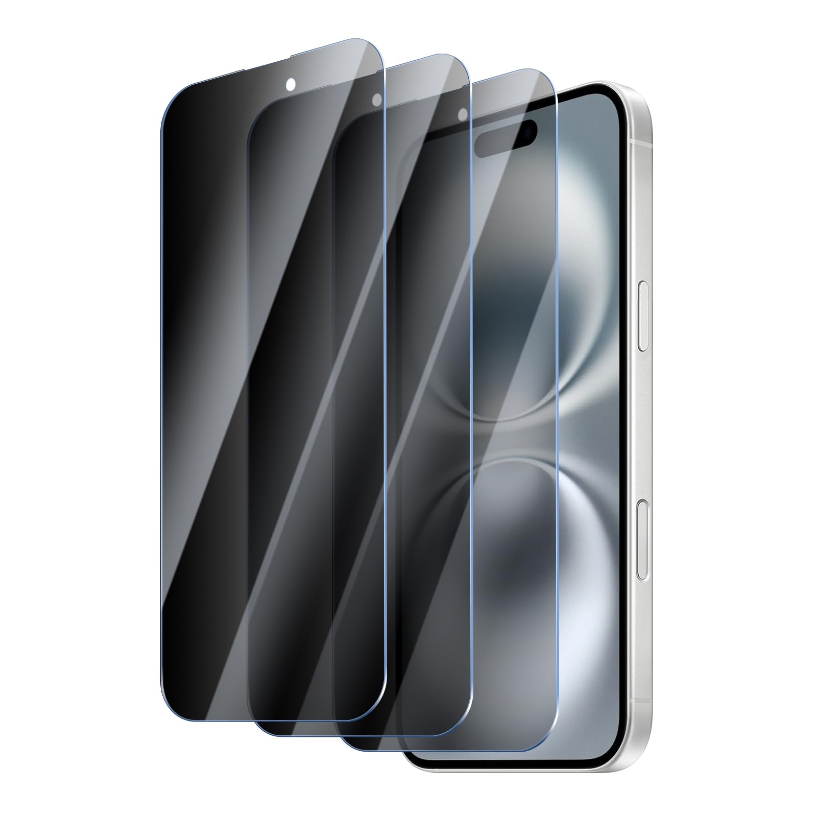 YUXINDZ 3 Pack Privacy Screen Protector for iPhone 16, Anti-Spy Tempered Glass Film Anti-Scratch, 9H Hardness
