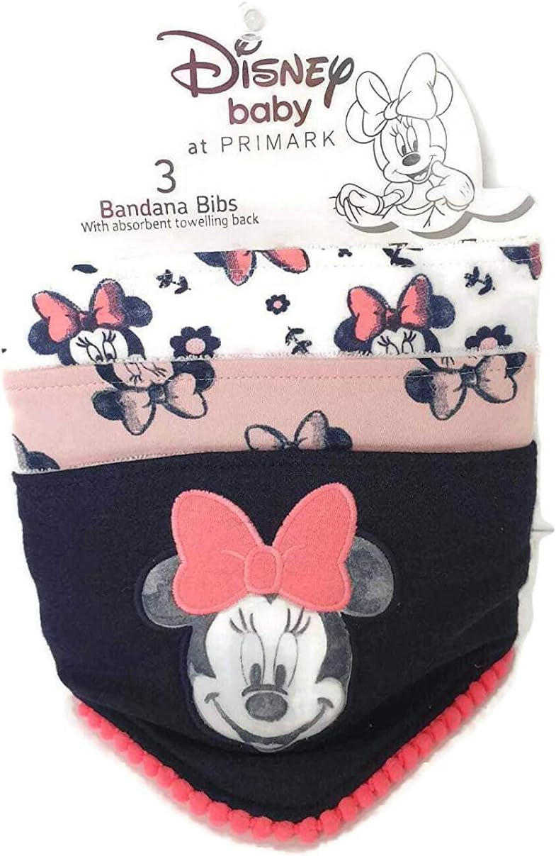 Disney Minnie Mouse Bibs Baby Feeding Accessories Bandana Bibs Pack of 3 Primark