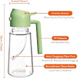 YARRAMATE 2Pcs 2-in-1 Olive Oil Sprayer Glass Bottle 470ml Black Green view 8