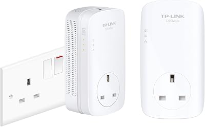 TP-Link TL- 1200 Mbps Gigabit Passthrough Powerline Starter Kit White
