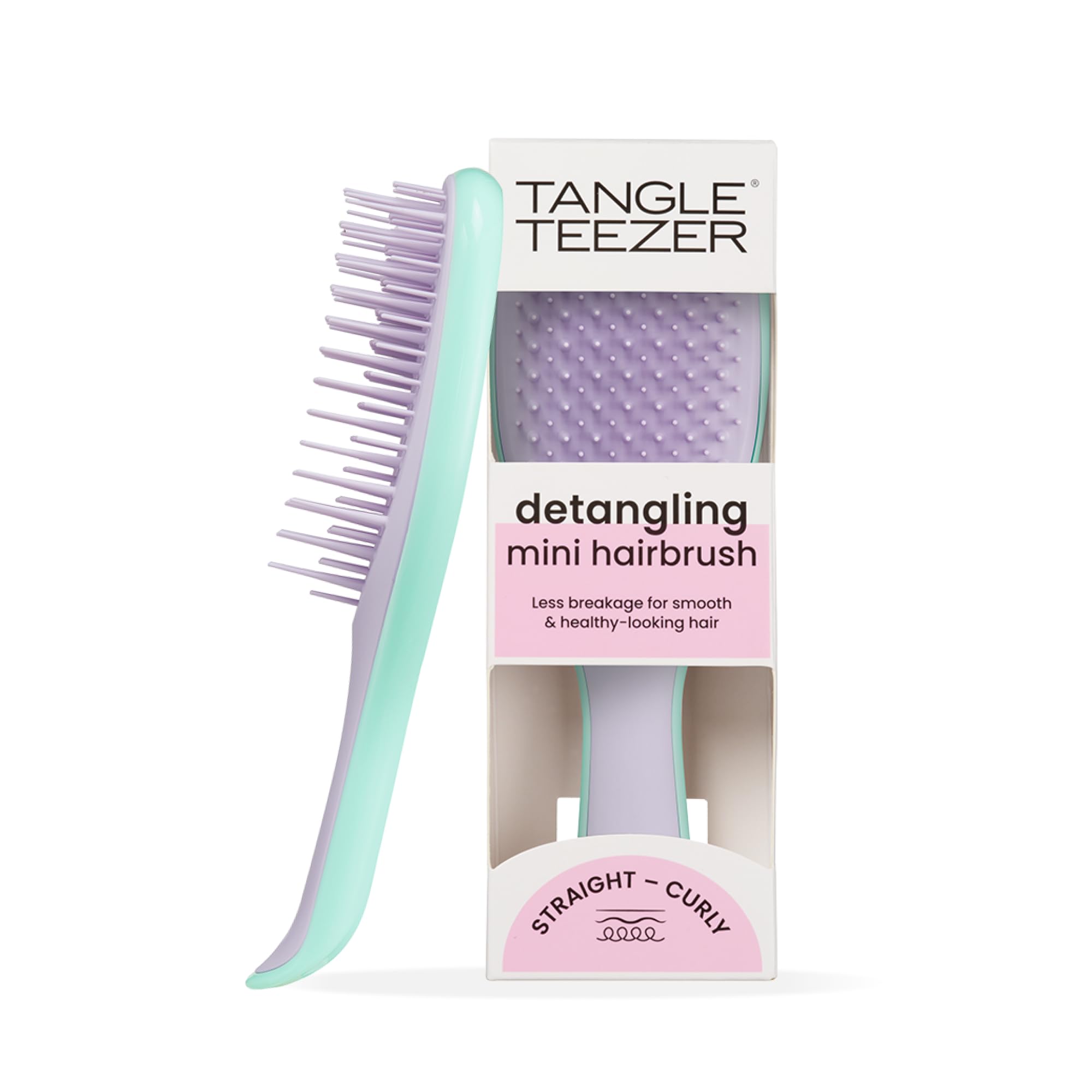 Tangle Teezer | The Mini Ultimate Detangler Hairbrush |Gentle on Wet Hair | Two-Tiered Teeth & Comfortable Handle | Ideal for Kids And Travel | Reduces Knots & Breakage | Wisteria Leaf