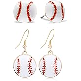 2 Pairs Baseball Earrings for Women Baseball Stud Earrings Baseball Dangle Earrings Sport Baseball Earrings for Baseball Fans Players Baseball Jewelry Gift for Baseball Lovers Holiday Party Jewelry