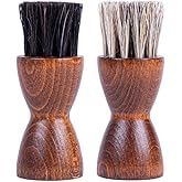 FootFitter Horsehair Dauber Brush Set, Shoe Shine Polish Applicators for Leather Boots, Dress Shoes, Sneakers & Footwear Care (Made in Germany)