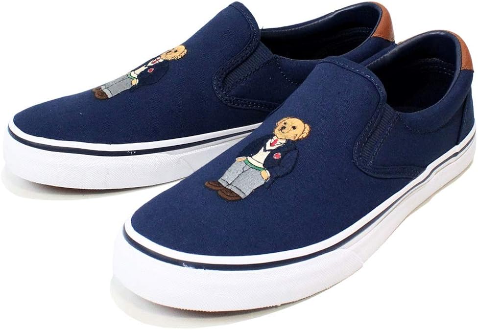 Amazon ポロ ラルフローレン ラルフ スニーカー Polo Ralph Lauren メンズ キャンバススリッポン ベアー 熊 くま 刺繍 スニーカー 26 5cm スニーカー