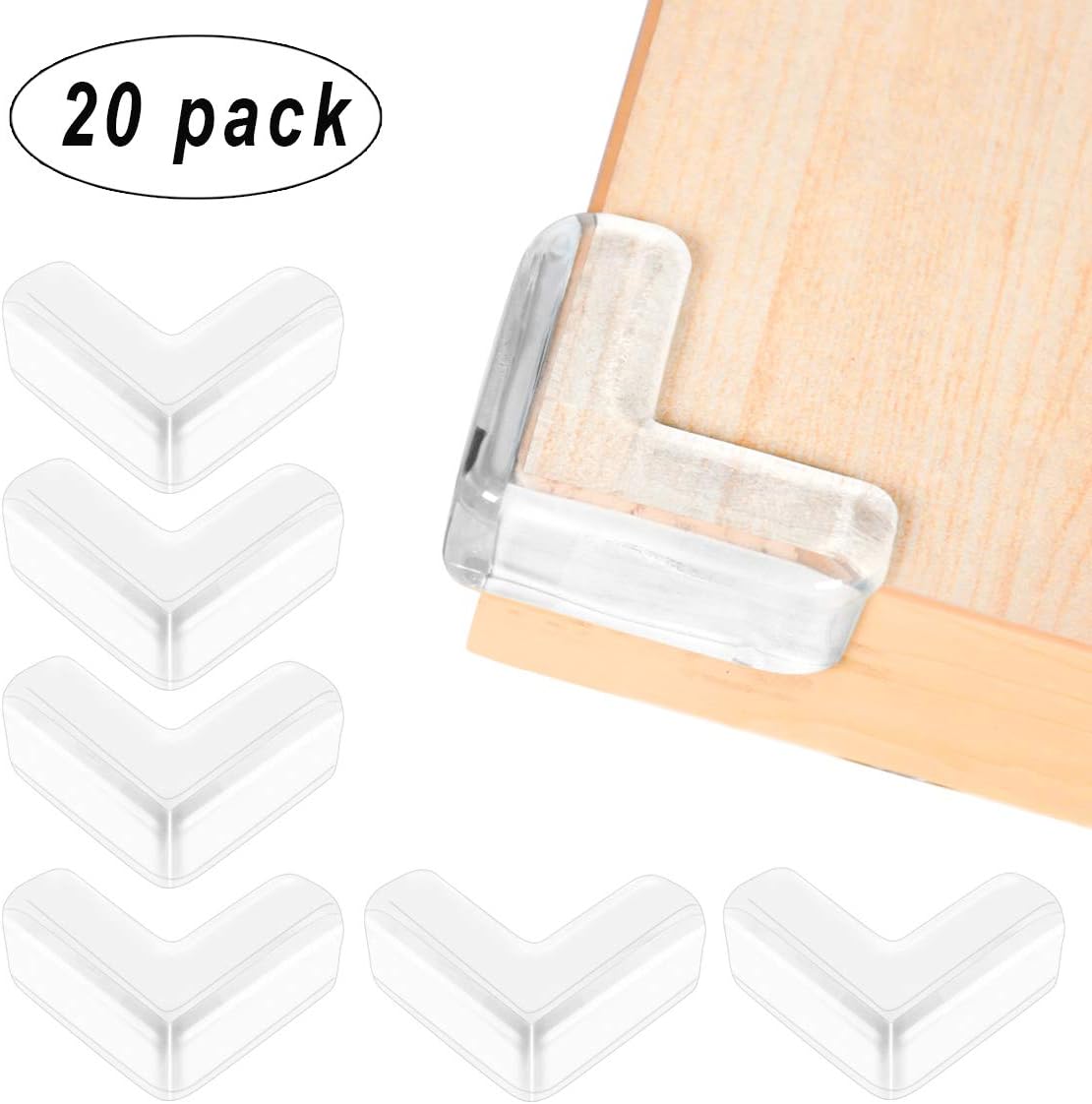 GIEMSON Clear Corner Protector 20 Pcs Child Corner Guard with High Resistant Adhesive Corner Edge Bumper for Baby Safety from Sharp Furniture Corner